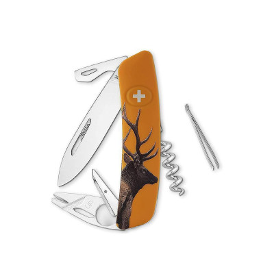 Швейцарско ножче SWIZA - TT03 Tick Tool Wildlife Deer Orange, 7.5см острие, 11x функции
