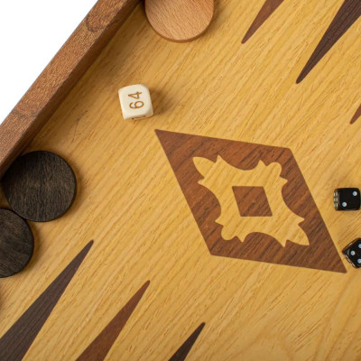 Табла за игра Manopoulos - Oak & Walnut, 52x48 см