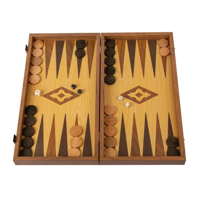 Табла за игра Manopoulos - Oak & Walnut, 52x48 см