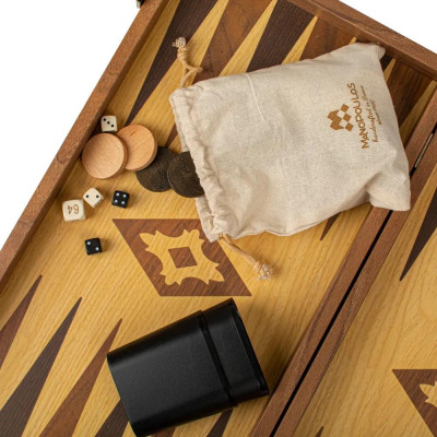 Табла за игра Manopoulos - Oak & Walnut, 52x48 см