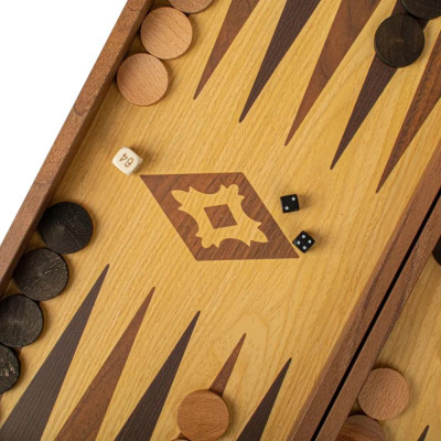 Табла за игра Manopoulos - Oak & Walnut, 52x48 см