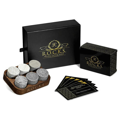 Уиски сет R.O.C.K.S. - The Rocks X Trivia Quiz Set, 6 камъка и 100 куиз карти
