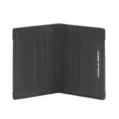 Вертикален малък портфейл Porsche Design - Carbon 6CC, с RFID защита, черен