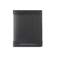 Вертикален малък портфейл Porsche Design - Carbon 6CC, с RFID защита, черен