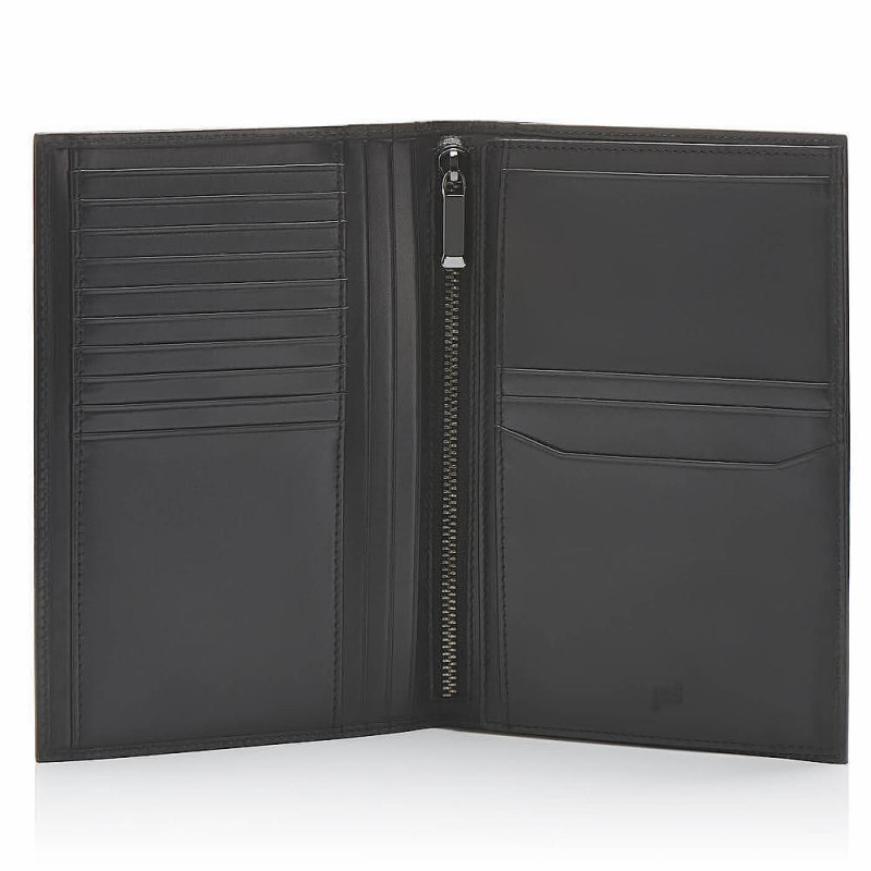 Вертикален мъжки портфейл Porsche Design Classic Billfold 13, с RFID защита, отделение за паспорт, черен