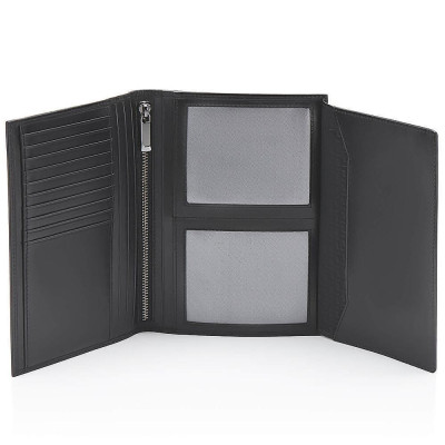 Вертикален мъжки портфейл Porsche Design Classic Billfold 13, с RFID защита, отделение за паспорт, черен