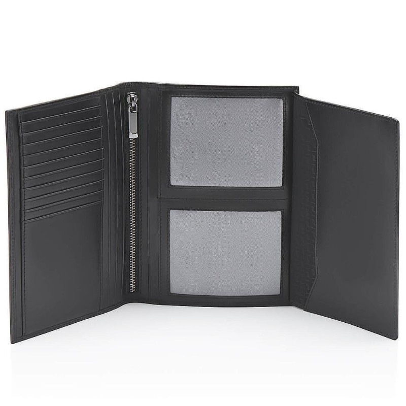 Вертикален мъжки портфейл Porsche Design Classic Billfold 13, с RFID защита, отделение за паспорт, черен