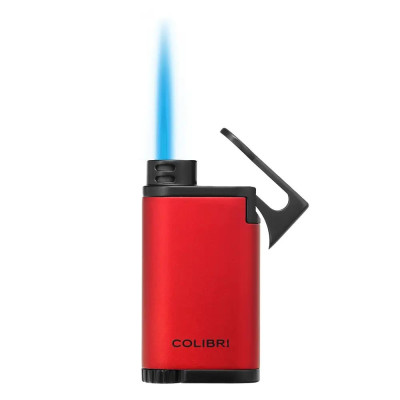 Запалка Colibri - Belmont II, единичен Jet пламък, черна-червена
