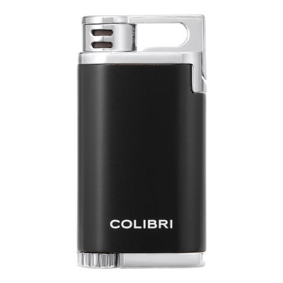 Запалка Colibri - Belmont II, единичен Jet пламък, черна-хром