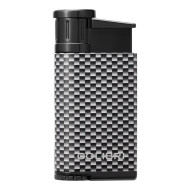 Запалка Colibri - Evo, единичен Jet пламък, черно-бяла, карбонова текстура