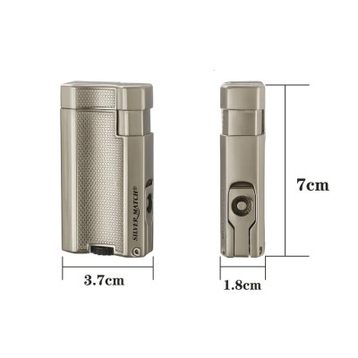 Запалка Silver Match - Beige, с пънч и поставка за пура