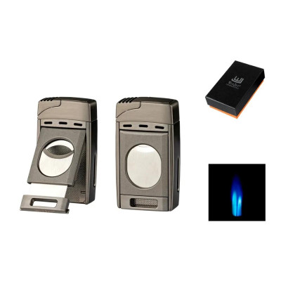 Запалка WinJet - Premium Anthracite, с вградена резачка за пури, сива