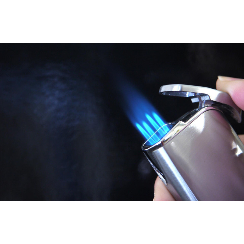 Запалка за пури Jean Claude - Connor, вграден пънч, четворен Jet пламък, хром