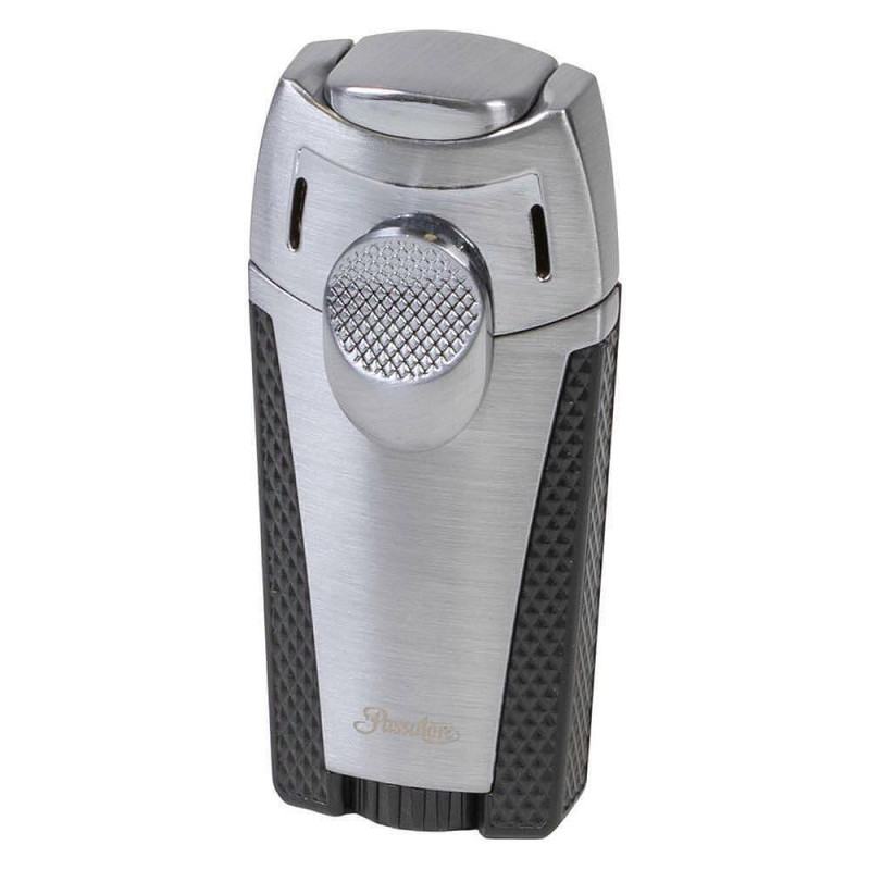 Запалка за пури Passatore - Ryan, двоен Jet пламък, сива-черна