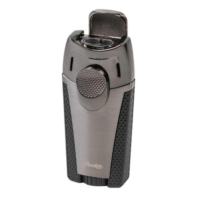 Запалка за пури Passatore - Ryan, двоен Jet пламък, тъмносива-черна