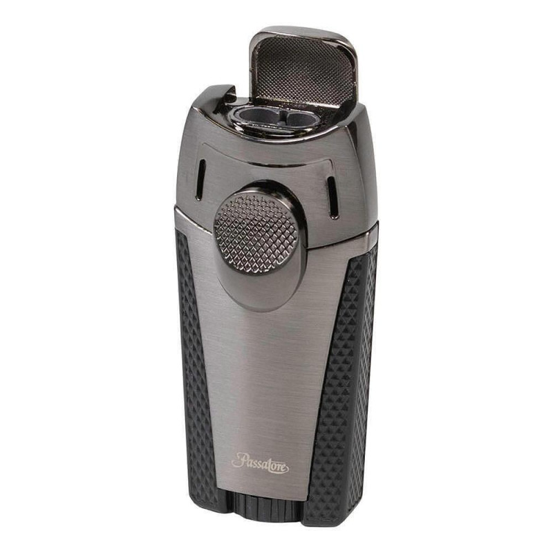 Запалка за пури Passatore - Ryan, двоен Jet пламък, тъмносива-черна