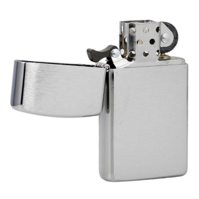 Запалка Zippo 1600  Brushed Chrome, Slim