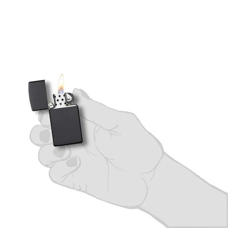 Запалка Zippo 1618 Black Matte Slim