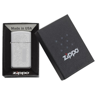 Запалка Zippo 1652 Venetian Polished Chrome, Slim