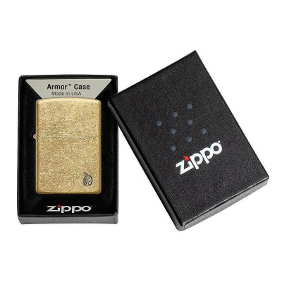 Запалка Zippo - Armor® Tumbled Brass Flame Design