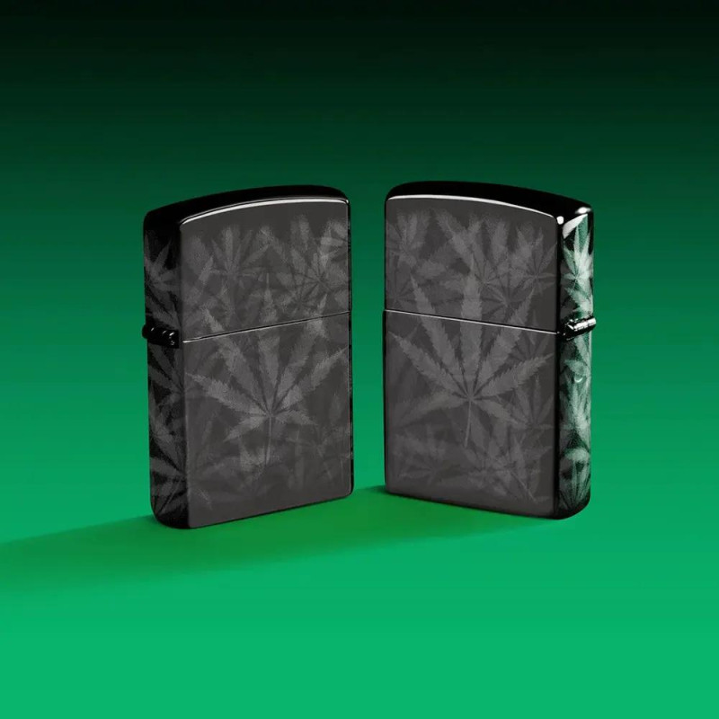Запалка Zippo - Cannabis Design High Polish Black