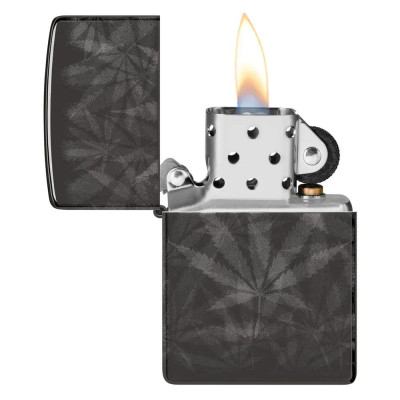 Запалка Zippo - Cannabis Design High Polish Black