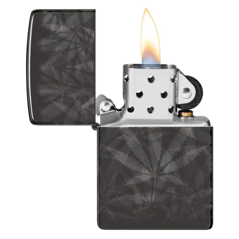 Запалка Zippo - Cannabis Design High Polish Black