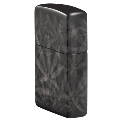 Запалка Zippo - Cannabis Design High Polish Black