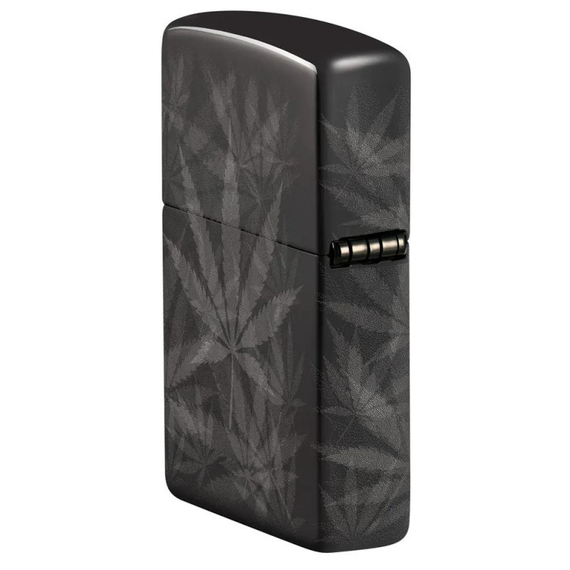 Запалка Zippo - Cannabis Design High Polish Black