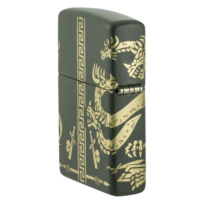 Запалка Zippo - Dragon Design Green Matte Laser 360°