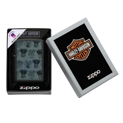 Запалка Zippo - Harley-Davidson® Design Black Light Logo