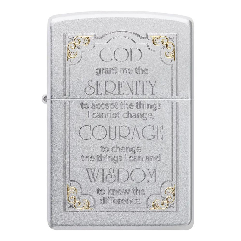 Запалка Zippo Serenity Prayer, Satin Chrome