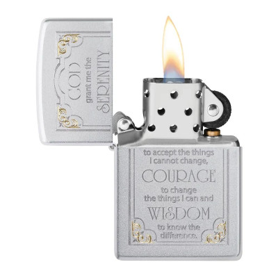 Запалка Zippo Serenity Prayer, Satin Chrome