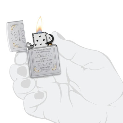 Запалка Zippo Serenity Prayer, Satin Chrome