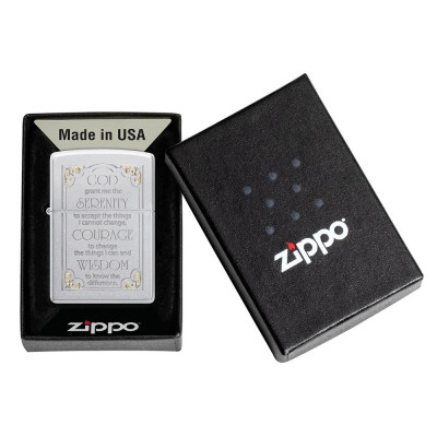 Запалка Zippo Serenity Prayer, Satin Chrome