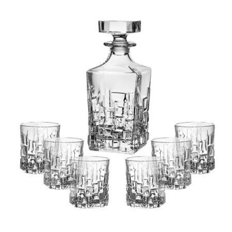 Комплект бутилка и 6 бр. чаши за уискаи RCR - ETNA